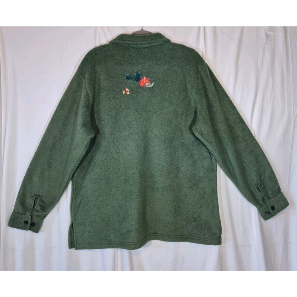 Quacker Factory Green Fall Harvest Jacket Large Top - Picture 8 of 10